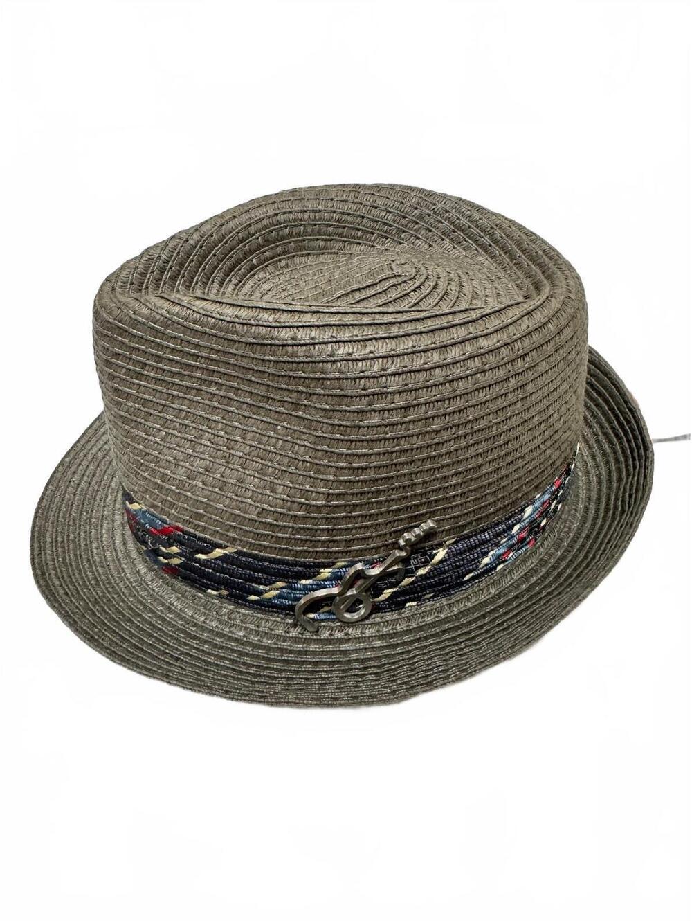 Carlos by Carlos Santana Straw Fedora Hat Gray Guitar Emblem S/M NWT - Picture 5 of 7